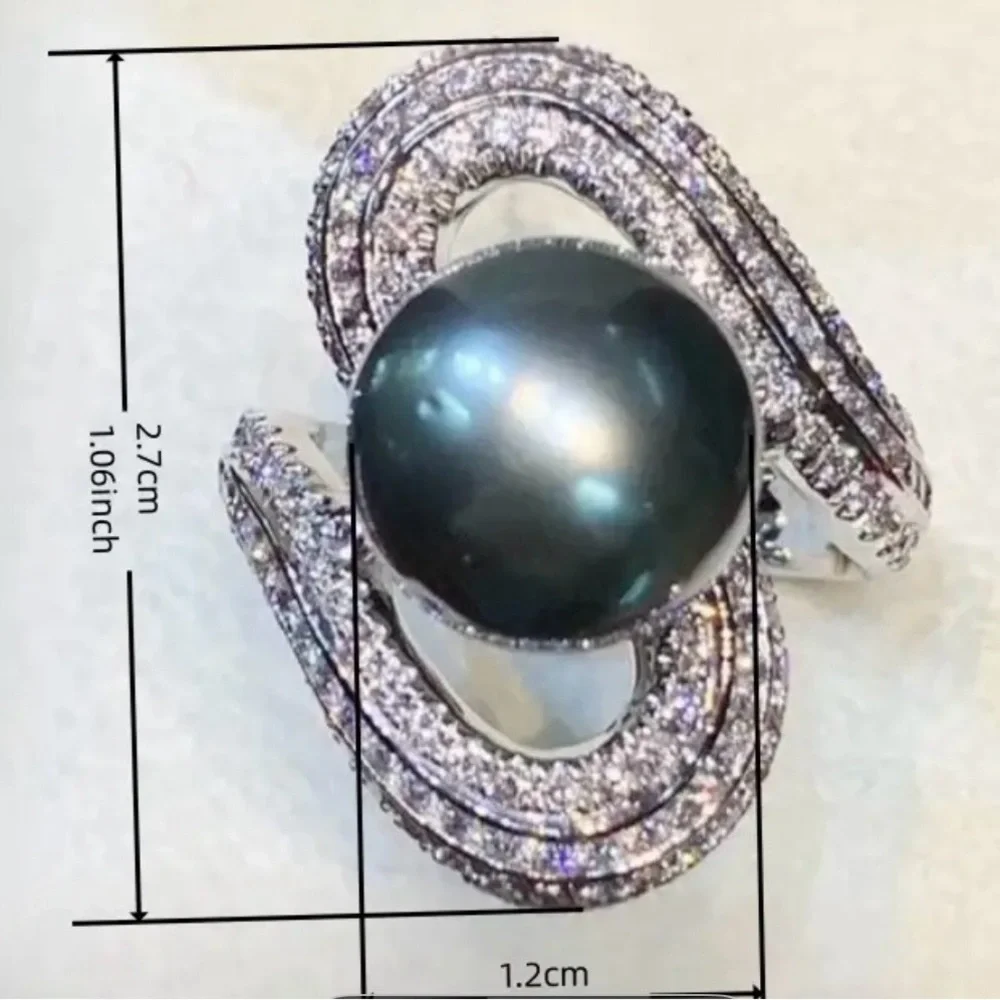New packed Absolutely Gorgeous ladies Unique Pearl Fashion Ring  / size is 7 - Picture 3 of 5